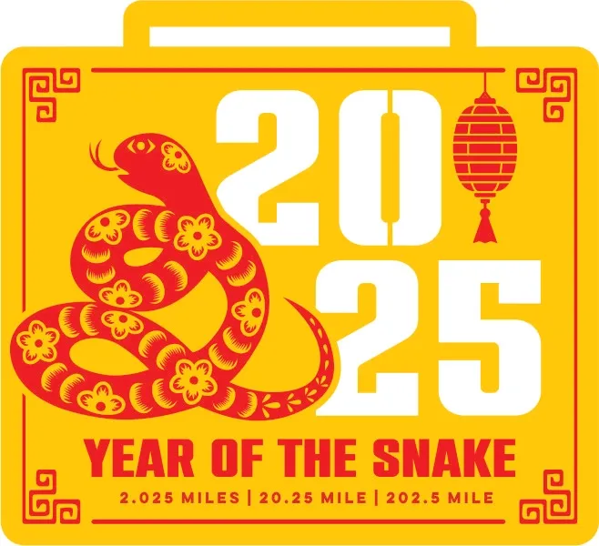 2025 New Year Challenge Year of the Snake 2.025 Mile 20.25 Mile 202.5